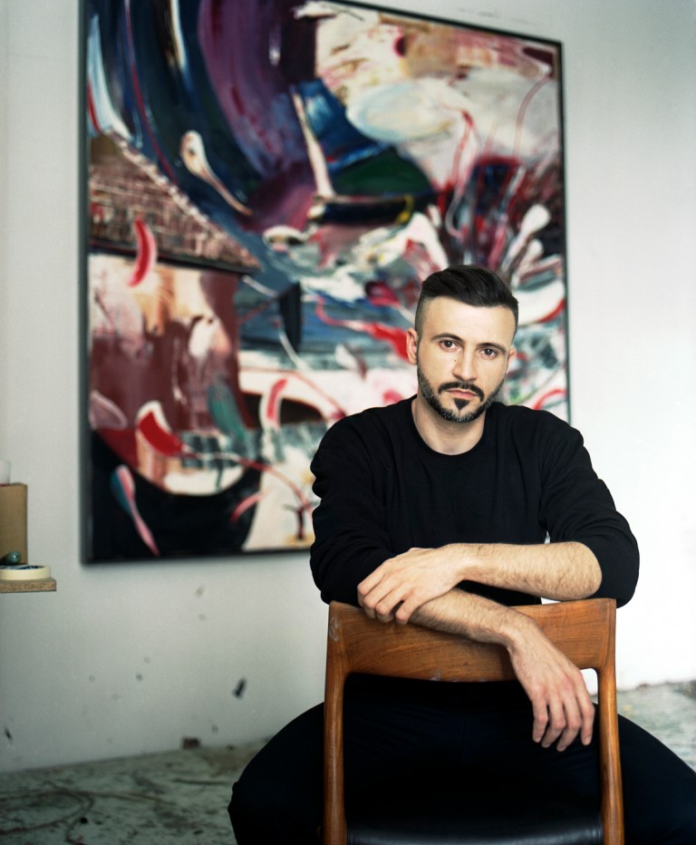 The painter in his studio in Berlin. (c) Steven Kohlstock