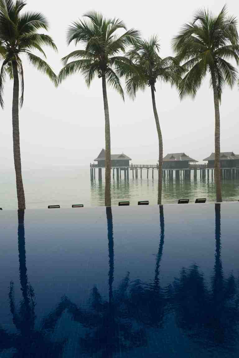 Malesia, settembre 2015. View of one of the Pangkor Laut Resort swimming pools.